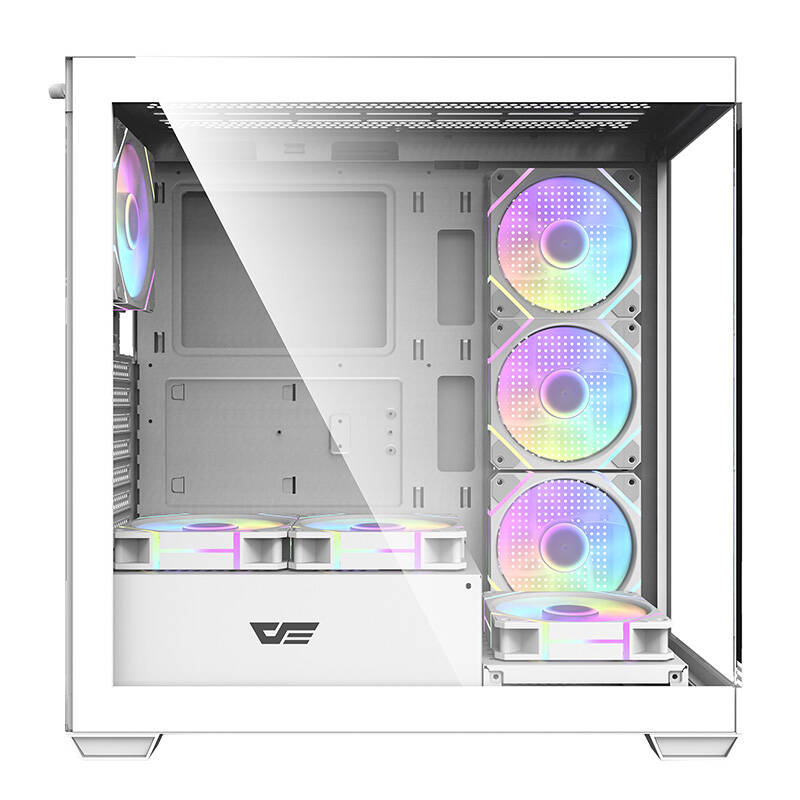 Boîtier d'ordinateur Darkflash DS900 (blanc) + 7 ventilateurs ARGB - Ypsilon Computers