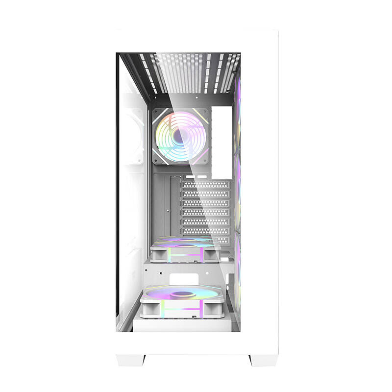 Boîtier d'ordinateur Darkflash DS900 (blanc) + 7 ventilateurs ARGB - Ypsilon Computers