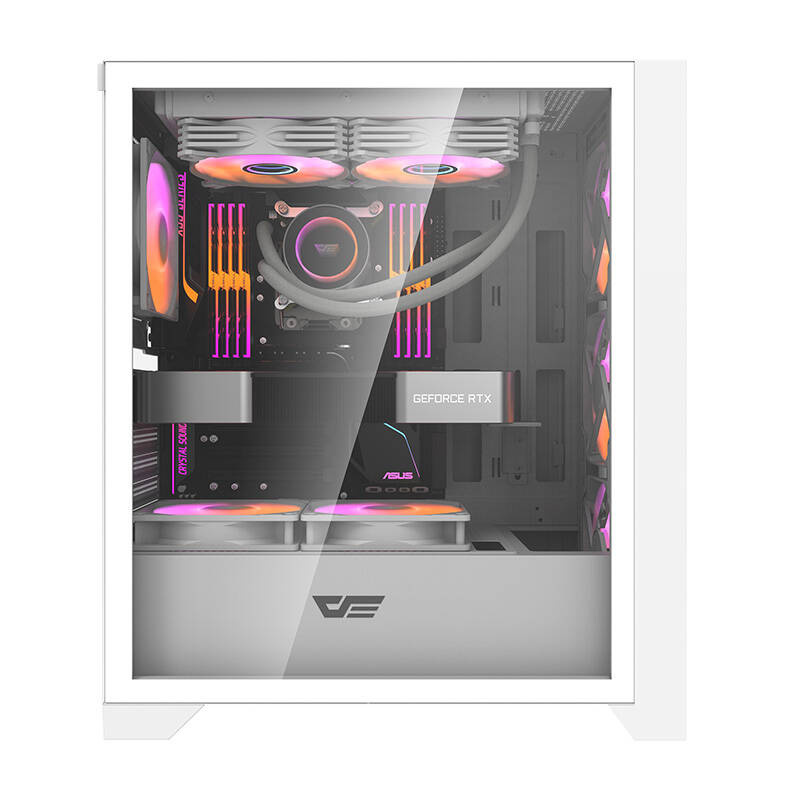 Boîtier d'ordinateur Darkflash DRX70 MESH (blanc) + 4 ventilateurs RGB - Ypsilon Computers
