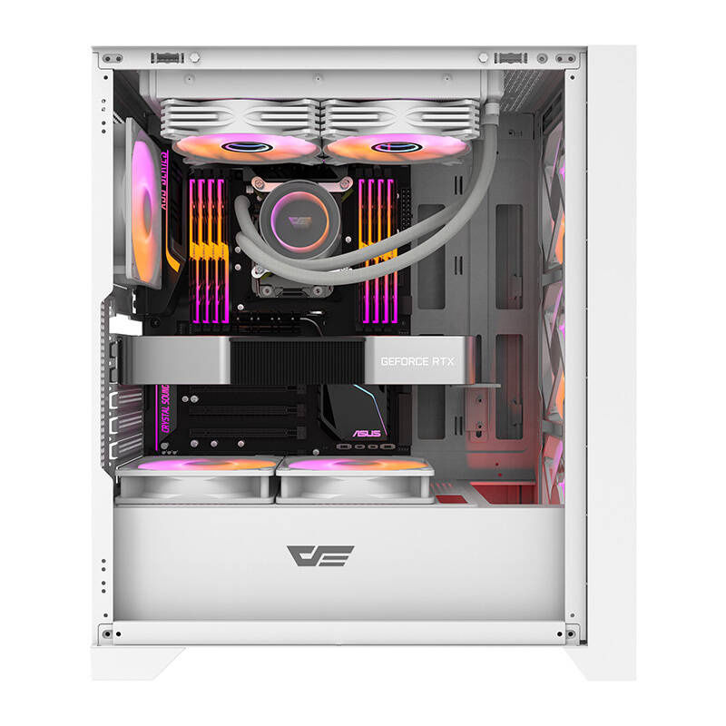 Boîtier d'ordinateur Darkflash DRX70 MESH (blanc) + 4 ventilateurs RGB - Ypsilon Computers