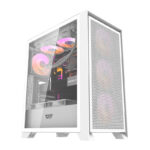 Boîtier d&rsquo;ordinateur Darkflash DRX70 MESH (blanc) + 4 ventilateurs RGB