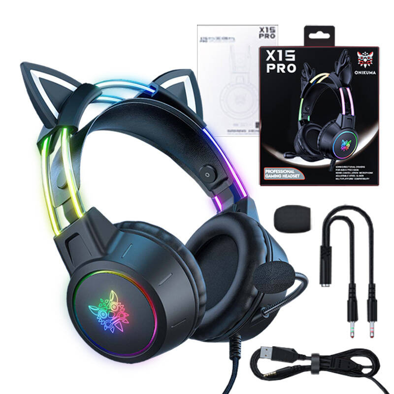 Casque de jeu ONIKUMA X15 PRO Chat (Noir) - Ypsilon Computers