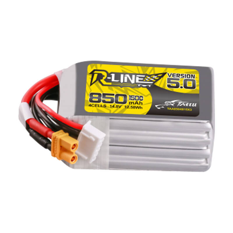 Tattu R-Line Version 5.0 850 mAh 14,8 V 4S1P 150C XT30U-F - Ypsilon Computers