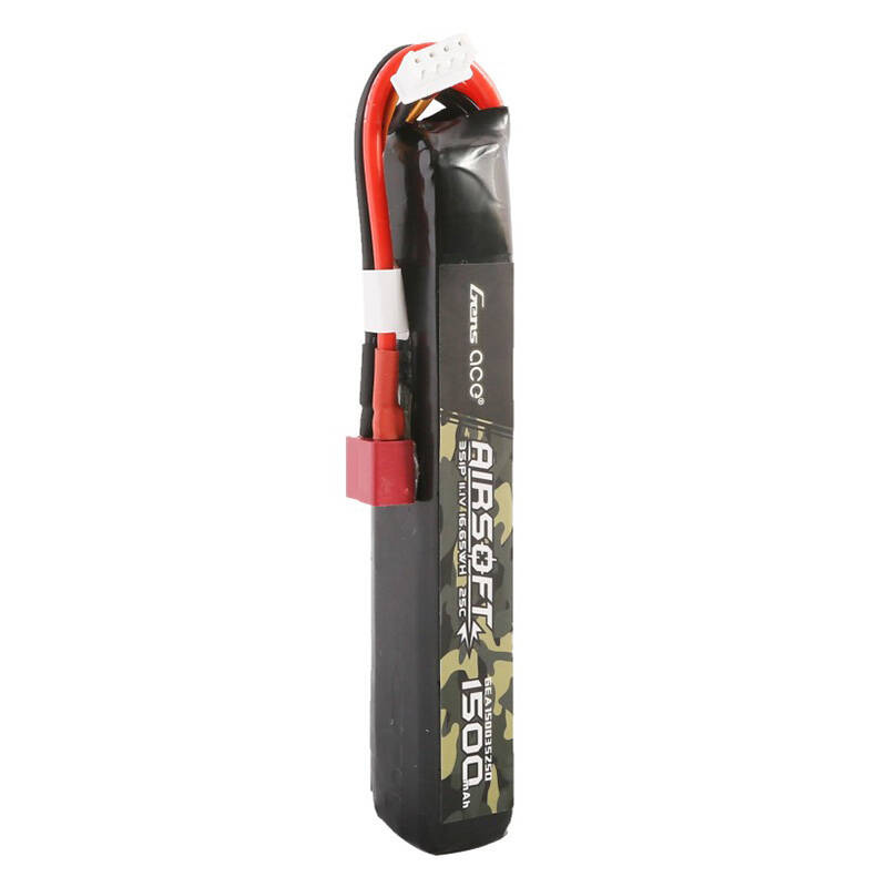 Gens ace 25C 1500mAh 3S1P 11.1V Batterie Lipo pour Pistolet Airsoft avec Connecteur T - Ypsilon Computers