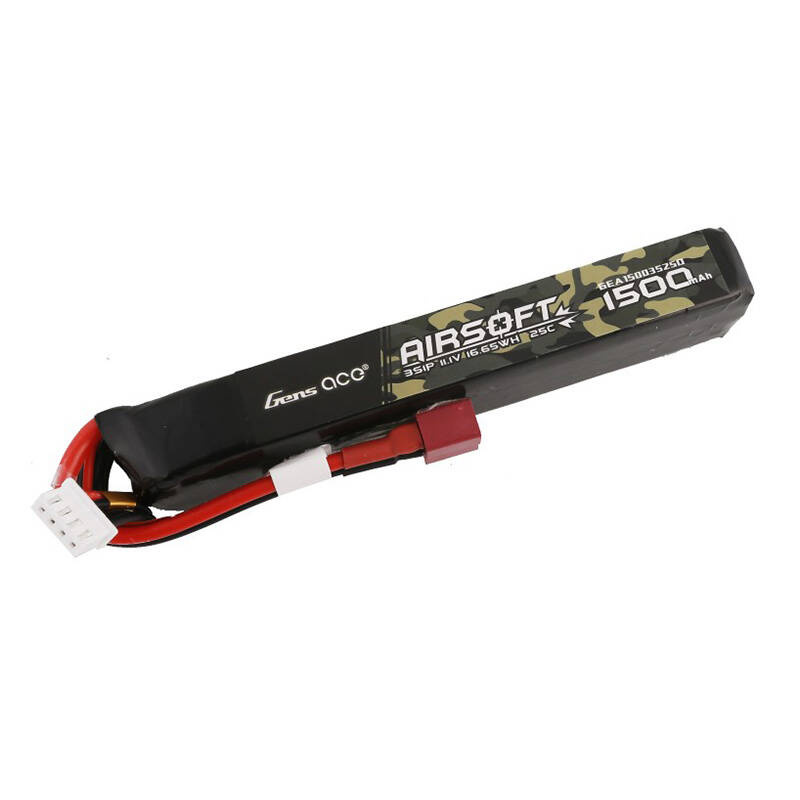 Gens ace 25C 1500mAh 3S1P 11.1V Batterie Lipo pour Pistolet Airsoft avec Connecteur T - Ypsilon Computers