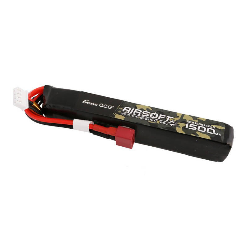 Gens ace 25C 1500mAh 3S1P 11.1V Batterie Lipo pour Pistolet Airsoft avec Connecteur T - Ypsilon Computers