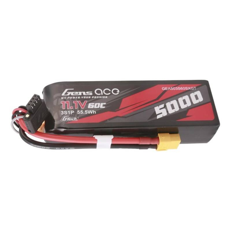 Gens ace G-Tech 5000mAh 11.1V 60C 3S1P Lipo Court avec Connecteur XT60 - Ypsilon Computers