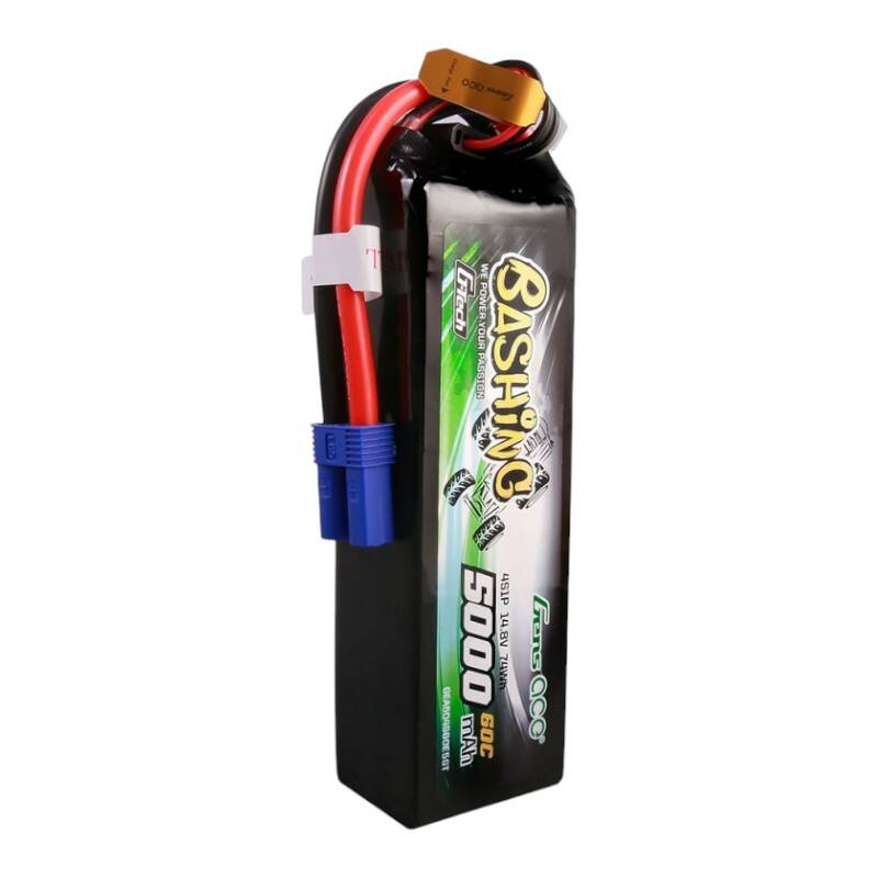 Gens ace G-Tech 5000mAh 14.8V 4S1P 60C Pack de Batterie Lipo avec Connecteur EC5 - Série Bashing - Ypsilon Computers