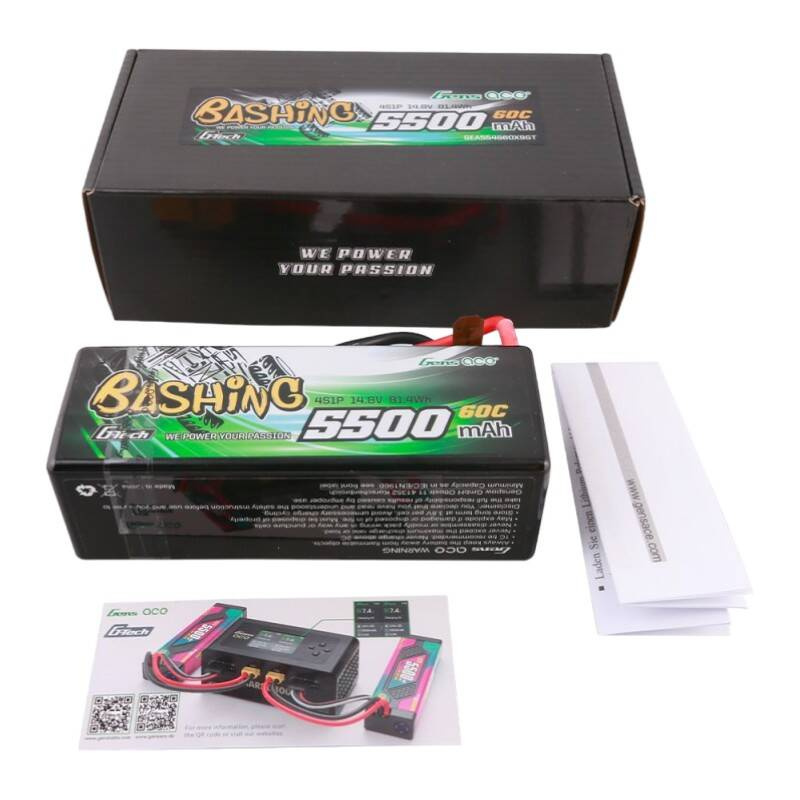 Gens ace G-Tech 5500mAh 4S1P 14.8V 60C Boîtier Rigide Batterie Lipo pour Voiture RC - Ypsilon Computers