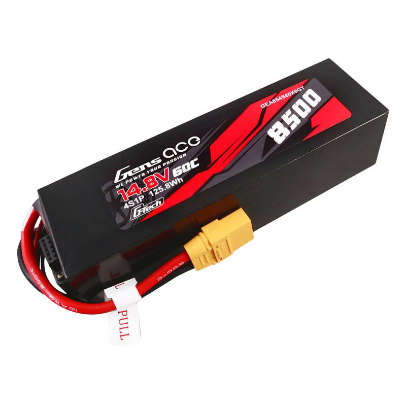 Gens ace Batterie Lipo 8500mAh 14.8V 60C 4S1P avec boîtier en matériau PC et connecteur XT90 - Ypsilon Computers