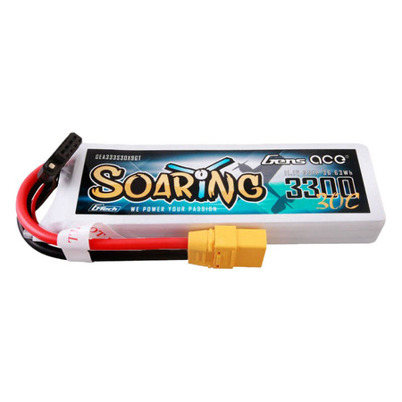 Gens ace G-Tech Soaring 3300mAh 11.1V 30C 3S1P Pack de Batterie Lipo avec connecteur XT90 - Ypsilon Computers