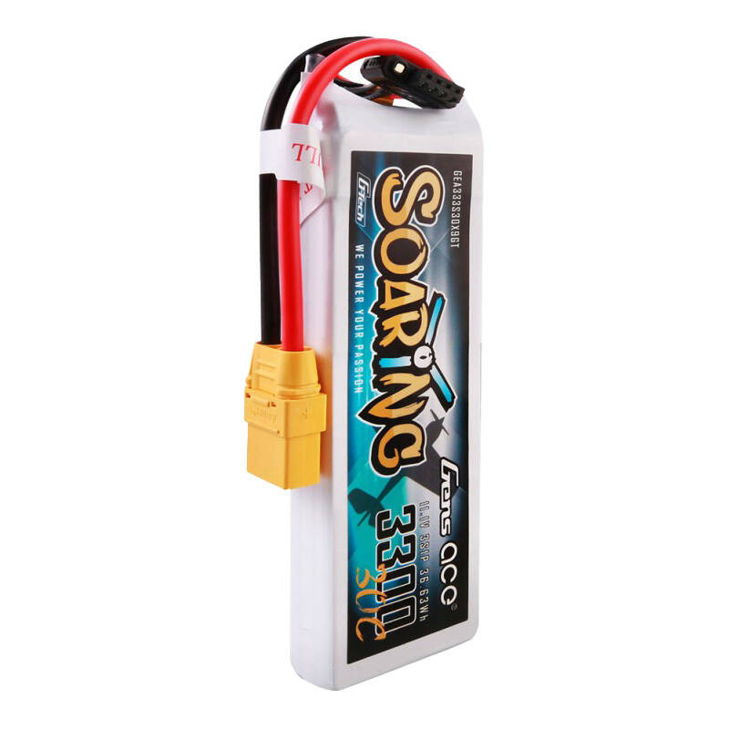 Gens ace G-Tech Soaring 3300mAh 11.1V 30C 3S1P Pack de Batterie Lipo avec connecteur XT90 - Ypsilon Computers