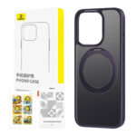 Coque de téléphone avec support Baseus SkyRing 360° pour iP 14 Pro + verre trempé et kit de nettoyage (violet)