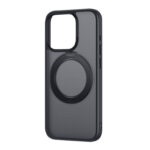 Coque de téléphone avec support Baseus SkyRing 360° pour iP 15 + verre trempé et kit de nettoyage (noir)