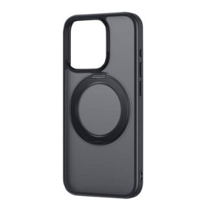 Coque de téléphone avec support Baseus SkyRing 360° pour iP 15 + verre trempé et kit de nettoyage (noir)