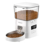 Rojeco Distributeur Automatique de Nourriture pour Animaux 2L Version Bouton (Blanc)