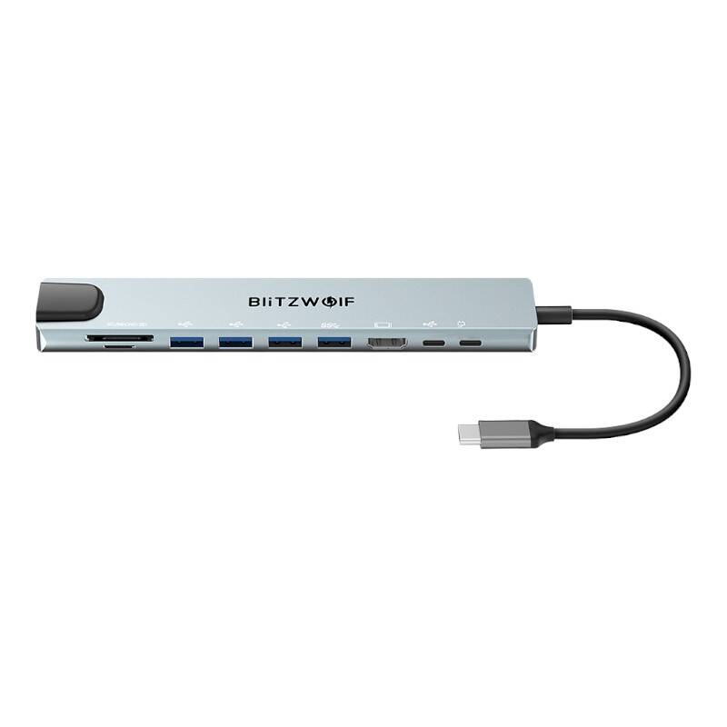 Station d'accueil Blitzwolf BW-TH5 10in1 USB-C (argent) - Ypsilon Computers