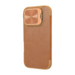 Étui Nillkin Qin Prop Cuir iPhone 16 (brun)
