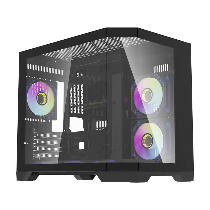 Boîtier d'ordinateur Darflash FT418 + 6 ventilateurs aRGB (noir) - Ypsilon Computers