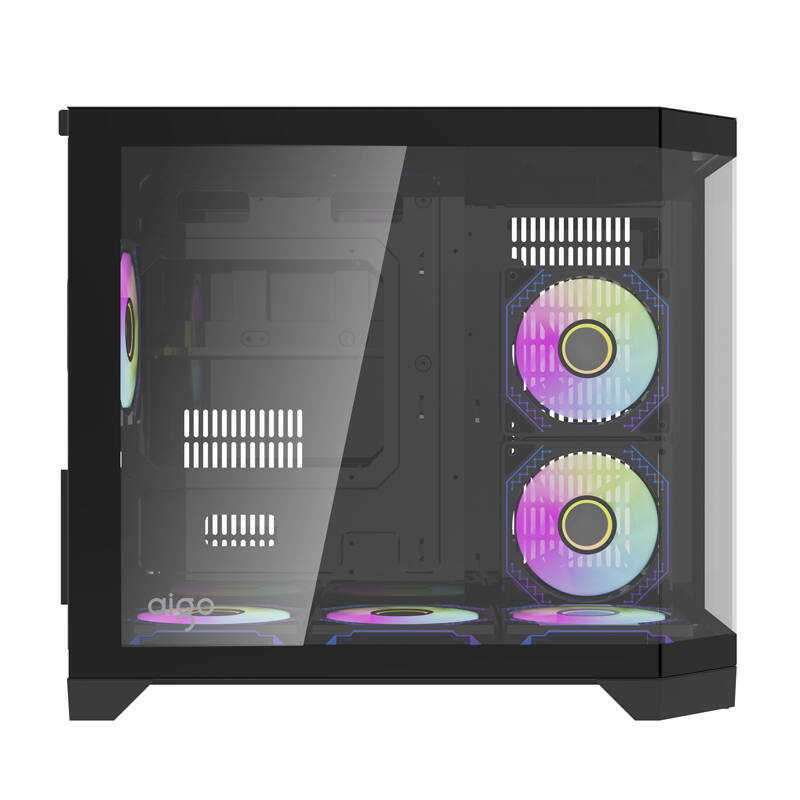 Boîtier d'ordinateur Darflash FT418 + 6 ventilateurs aRGB (noir) - Ypsilon Computers