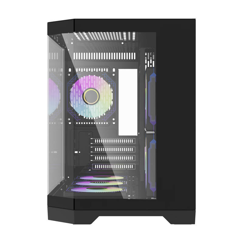 Boîtier d'ordinateur Darflash FT418 + 6 ventilateurs aRGB (noir) - Ypsilon Computers