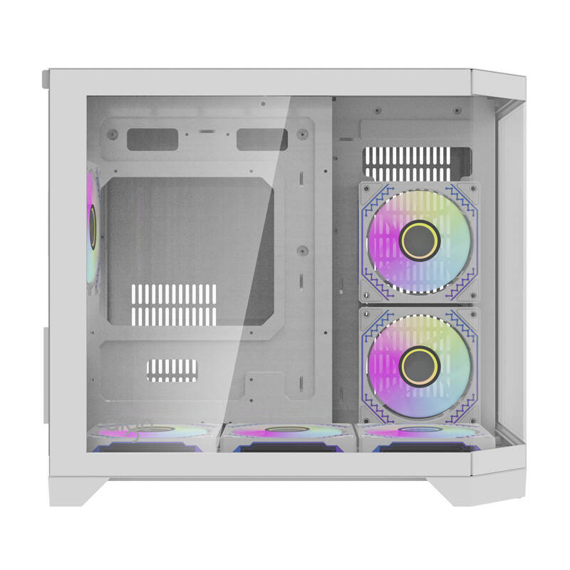 Boîtier d'ordinateur Darflash FT418 + 6 ventilateurs aRGB (blanc) - Ypsilon Computers