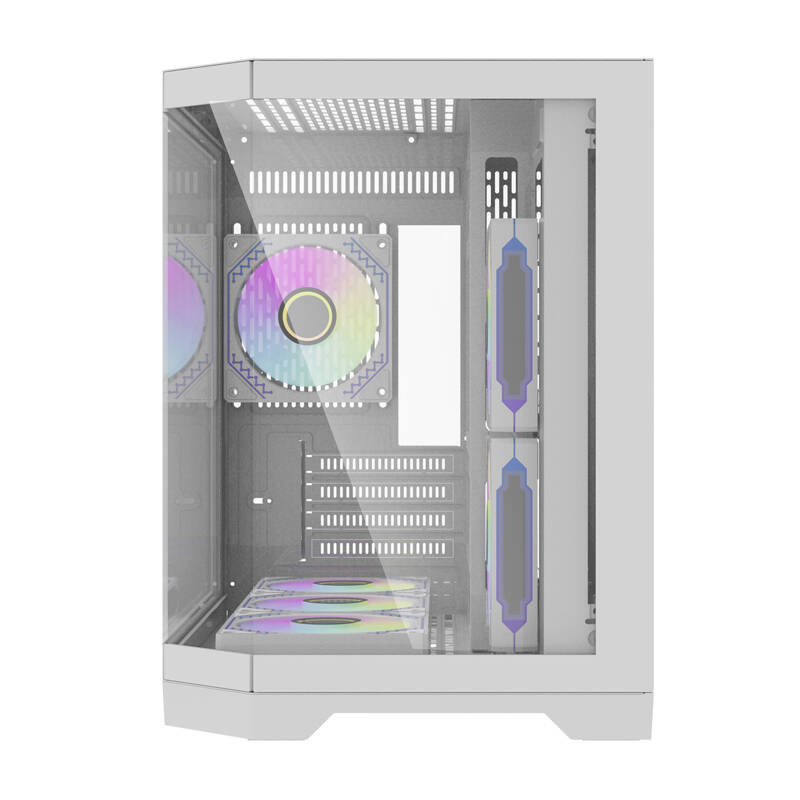 Boîtier d'ordinateur Darflash FT418 + 6 ventilateurs aRGB (blanc) - Ypsilon Computers