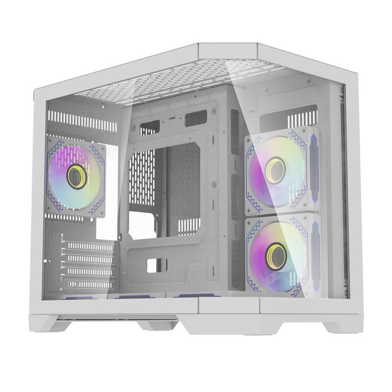 Boîtier d'ordinateur Darflash FT418 + 6 ventilateurs aRGB (blanc) - Ypsilon Computers