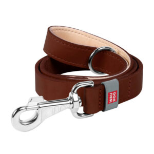 WAUDOG laisse en cuir naturel pour chien 14 mm de large, 122 cm de long marron - Ypsilon Computers