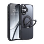 Coque McDodo PC-4931 MagSafe pour iPhone 16 Plus avec support (noir)