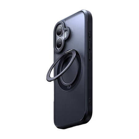 Coque McDodo PC-4931 MagSafe pour iPhone 16 Plus avec support (noir) - Ypsilon Computers