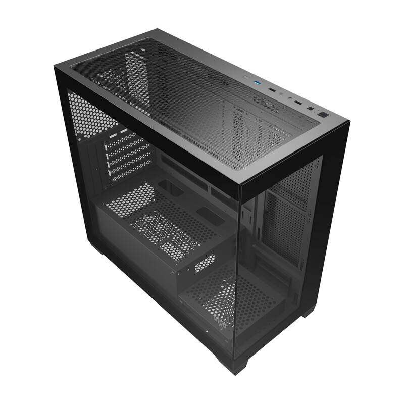 Boîtier d'ordinateur Darkflash C218M + 6 ventilateurs ARGB (noir) - Ypsilon Computers