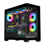 Boîtier d&rsquo;ordinateur Darkflash C218M + 6 ventilateurs ARGB (noir)