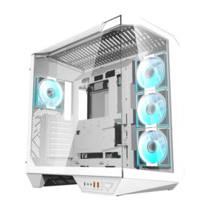 Boîtier d'ordinateur Darkflash DY470 (blanc) + 4 ventilateurs