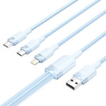 Câble USB 2.0 A vers 3 en 1 3A Vention CTPLG 1.5M (bleu)