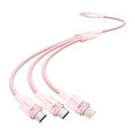 Câble USB 2.0 A vers 3 en 1 3A Vention CTPPG 1.5M (rose)