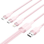 Câble USB 2.0 A vers 3 en 1 3A Vention CTPPG 1.5M (rose)