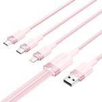 Câble USB 2.0 A vers 3 en 1 3A Vention CTPPG 1.5M (rose)