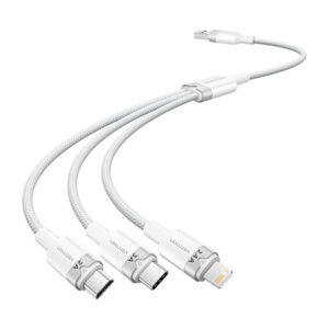 Câble USB 2.0 A vers 3 en 1 3A Vention CTPWG 1.5M (blanc)