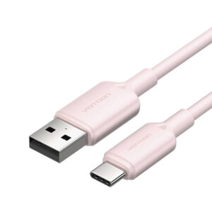 Câble USB 2.0 A vers USB-C 3A Vention CTQPH 2M (rose)