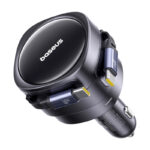 Chargeur de voiture Baseus Enjoyment Max avec câbles USB-C+USB-C 60W Noir