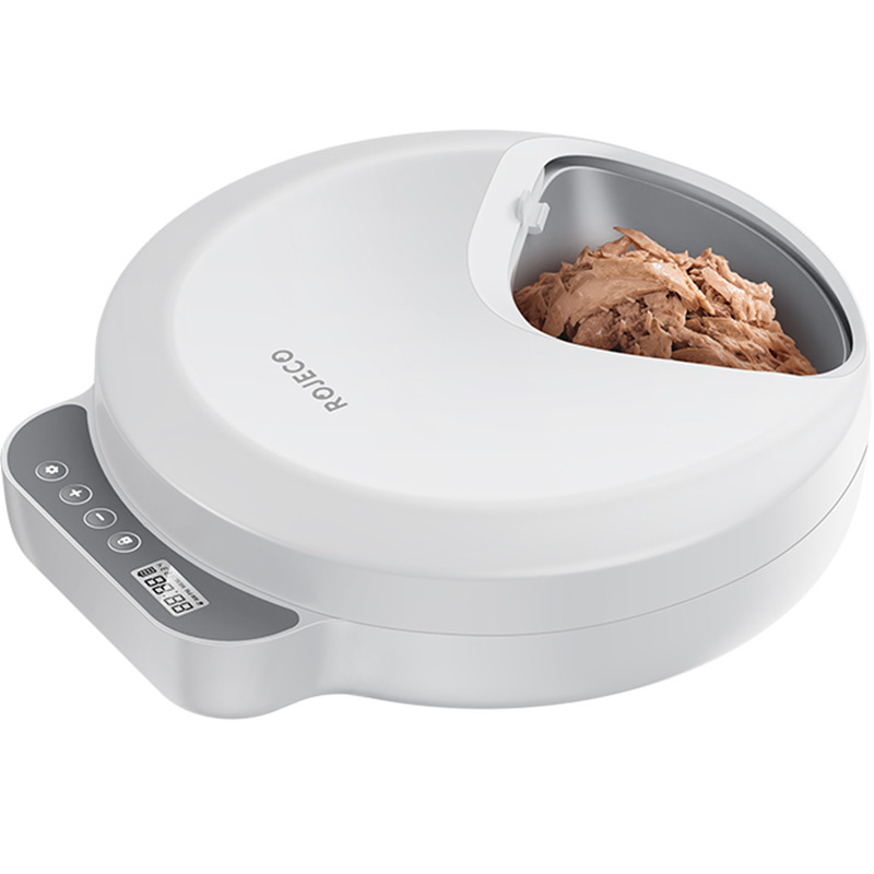 Rojeco F26 Distributeur de Nourriture pour Chats 4 Repas Version Bouton avec 2 Packs de Glace (blanc) - Ypsilon Computers
