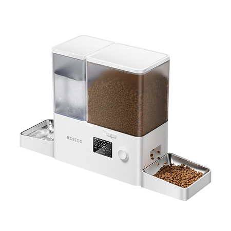 Rojeco Fontaine à Eau pour Animaux 2 en 1 3,5L & Distributeur 5L Version Bouton (blanc) - Ypsilon Computers