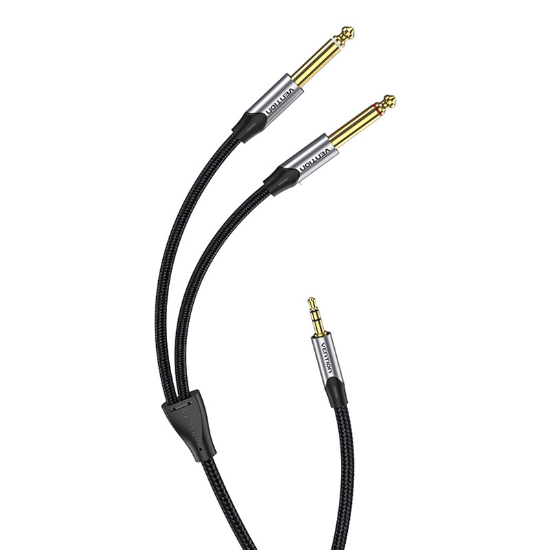 Câble audio mini jack 3.5mm vers 2x jack 6.35mm mâle Vention BARHK 8m - Ypsilon Computers