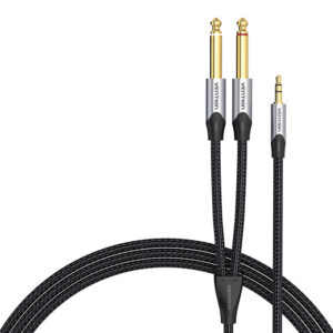 Câble audio mini jack 3,5 mm vers 2x jack 6,35 mm mâle Vention BARHL 10m