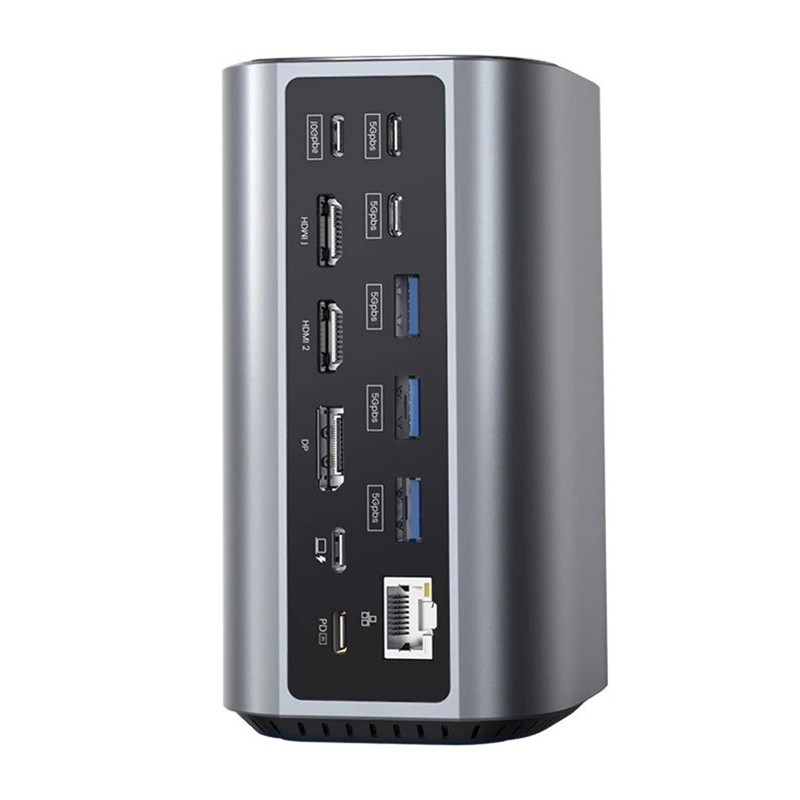 Blitzwolf BW-TH15 Station d'accueil 17en1 2xHD+DP+4xC+3xUSB 3.0+USB 3.1+C 3.2+C PD+RJ45+micro SD+SD+Audio 3.5mm - Ypsilon Computers