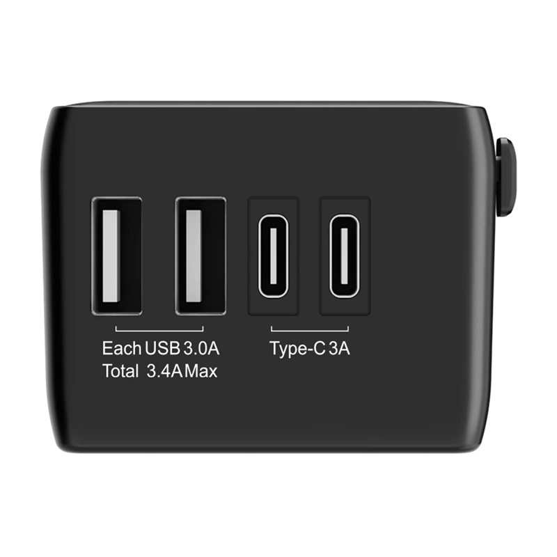 Blitzwolf BW-TA1 Adaptateur de Voyage 4-en-1 2xUSB + C + PD 20W - Ypsilon Computers
