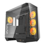 Boîtier d&rsquo;ordinateur Darkflash DY470 (noir) + 4 ventilateurs + support GPU