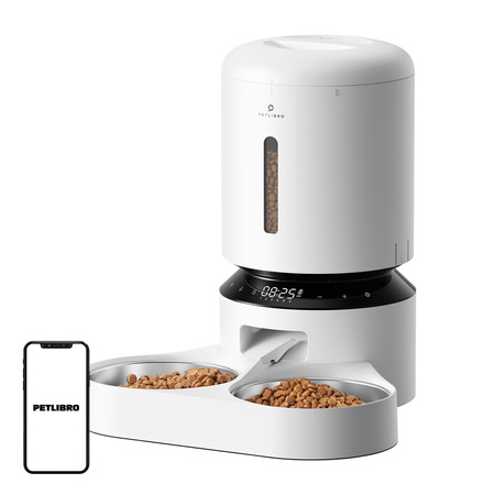 Distributeur de nourriture Petlibro Granary avec double bol 5L (blanc) - Ypsilon Computers