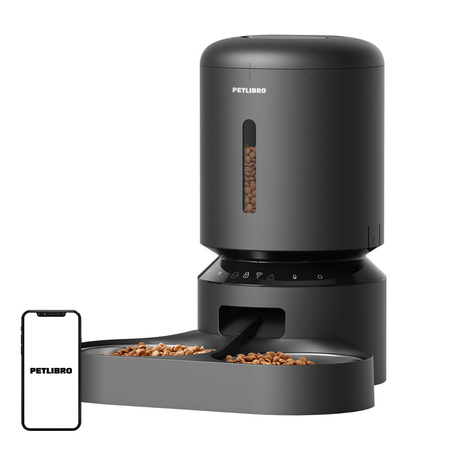 Distributeur de nourriture Petlibro Granary avec double bol, Wifi, 5L (noir) - Ypsilon Computers